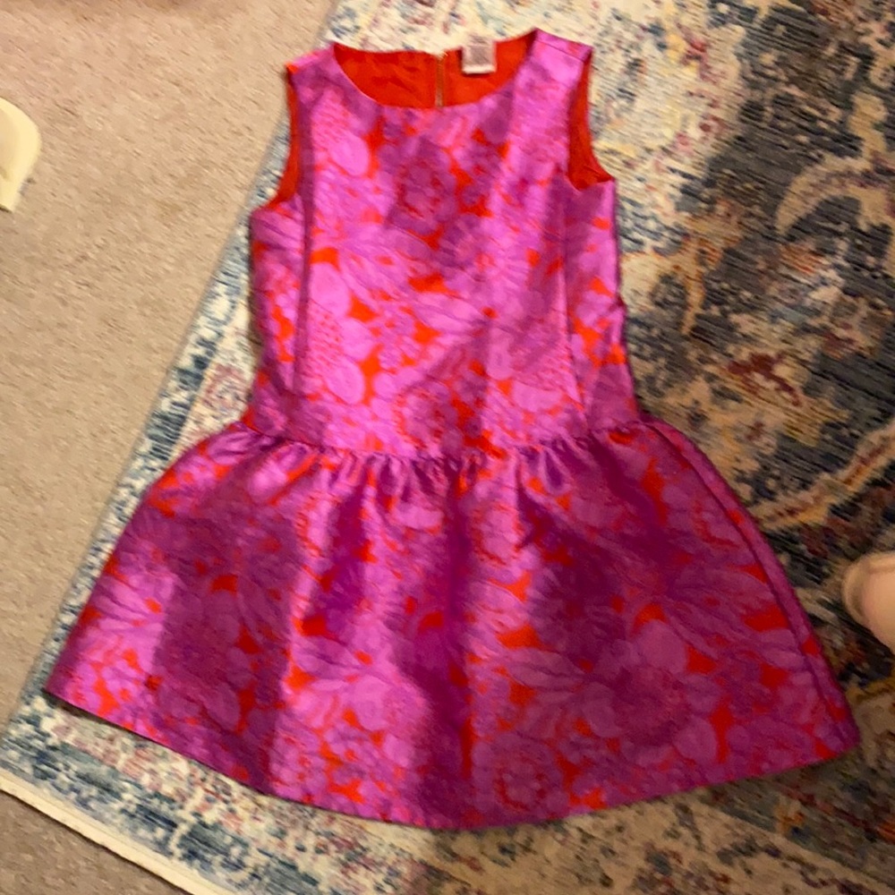 Pink and red j crew dress